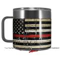 Skin Decal Wrap for Yeti Coffee Mug 14oz Painted Faded and Cracked Red Line USA American Flag - 14 oz CUP NOT INCLUDED by WraptorSkinz