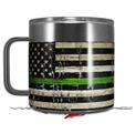 Skin Decal Wrap for Yeti Coffee Mug 14oz Painted Faded and Cracked Green Line USA American Flag - 14 oz CUP NOT INCLUDED by WraptorSkinz