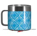 Skin Decal Wrap for Yeti Coffee Mug 14oz Wavey Neon Blue - 14 oz CUP NOT INCLUDED by WraptorSkinz
