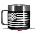 Skin Decal Wrap for Yeti Coffee Mug 14oz Brushed USA American Flag - 14 oz CUP NOT INCLUDED by WraptorSkinz