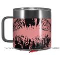 Skin Decal Wrap for Yeti Coffee Mug 14oz Big Kiss Lips Black on Pink - 14 oz CUP NOT INCLUDED by WraptorSkinz