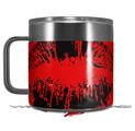 Skin Decal Wrap for Yeti Coffee Mug 14oz Big Kiss Lips Black on Red - 14 oz CUP NOT INCLUDED by WraptorSkinz