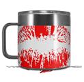 Skin Decal Wrap for Yeti Coffee Mug 14oz Big Kiss Lips Red on White - 14 oz CUP NOT INCLUDED by WraptorSkinz