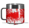 Skin Decal Wrap for Yeti Coffee Mug 14oz Big Kiss Lips White on Red - 14 oz CUP NOT INCLUDED by WraptorSkinz