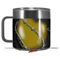 Skin Decal Wrap for Yeti Coffee Mug 14oz Barbwire Heart Yellow - 14 oz CUP NOT INCLUDED by WraptorSkinz