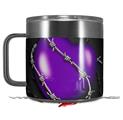 Skin Decal Wrap for Yeti Coffee Mug 14oz Barbwire Heart Purple - 14 oz CUP NOT INCLUDED by WraptorSkinz
