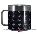 Skin Decal Wrap for Yeti Coffee Mug 14oz Pastel Butterflies Blue on Black - 14 oz CUP NOT INCLUDED by WraptorSkinz