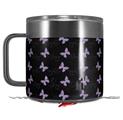 Skin Decal Wrap for Yeti Coffee Mug 14oz Pastel Butterflies Purple on Black - 14 oz CUP NOT INCLUDED by WraptorSkinz