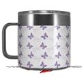 Skin Decal Wrap for Yeti Coffee Mug 14oz Pastel Butterflies Purple on White - 14 oz CUP NOT INCLUDED by WraptorSkinz
