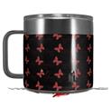 Skin Decal Wrap for Yeti Coffee Mug 14oz Pastel Butterflies Red on Black - 14 oz CUP NOT INCLUDED by WraptorSkinz
