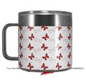 Skin Decal Wrap for Yeti Coffee Mug 14oz Pastel Butterflies Red on White - 14 oz CUP NOT INCLUDED by WraptorSkinz