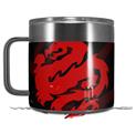 Skin Decal Wrap for Yeti Coffee Mug 14oz Oriental Dragon Red on Black - 14 oz CUP NOT INCLUDED by WraptorSkinz
