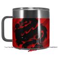 Skin Decal Wrap for Yeti Coffee Mug 14oz Oriental Dragon Black on Red - 14 oz CUP NOT INCLUDED by WraptorSkinz