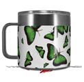 Skin Decal Wrap for Yeti Coffee Mug 14oz Butterflies Green - 14 oz CUP NOT INCLUDED by WraptorSkinz
