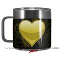 Skin Decal Wrap for Yeti Coffee Mug 14oz Glass Heart Grunge Yellow - 14 oz CUP NOT INCLUDED by WraptorSkinz