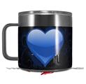 Skin Decal Wrap for Yeti Coffee Mug 14oz Glass Heart Grunge Blue - 14 oz CUP NOT INCLUDED by WraptorSkinz