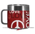 Skin Decal Wrap for Yeti Coffee Mug 14oz Love and Peace Red - 14 oz CUP NOT INCLUDED by WraptorSkinz