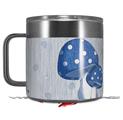 Skin Decal Wrap for Yeti Coffee Mug 14oz Mushrooms Blue - 14 oz CUP NOT INCLUDED by WraptorSkinz