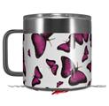 Skin Decal Wrap for Yeti Coffee Mug 14oz Butterflies Purple - 14 oz CUP NOT INCLUDED by WraptorSkinz