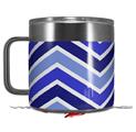 Skin Decal Wrap for Yeti Coffee Mug 14oz Zig Zag Blues - 14 oz CUP NOT INCLUDED by WraptorSkinz