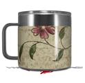 Skin Decal Wrap for Yeti Coffee Mug 14oz Flowers and Berries Pink - 14 oz CUP NOT INCLUDED by WraptorSkinz