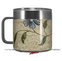 Skin Decal Wrap for Yeti Coffee Mug 14oz Flowers and Berries Blue - 14 oz CUP NOT INCLUDED by WraptorSkinz