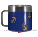 Skin Decal Wrap for Yeti Coffee Mug 14oz Anchors Away Blue - 14 oz CUP NOT INCLUDED by WraptorSkinz