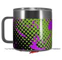 Skin Decal Wrap for Yeti Coffee Mug 14oz Halftone Splatter Hot Pink Green - 14 oz CUP NOT INCLUDED by WraptorSkinz