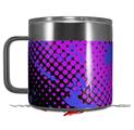 Skin Decal Wrap for Yeti Coffee Mug 14oz Halftone Splatter Blue Hot Pink - 14 oz CUP NOT INCLUDED by WraptorSkinz