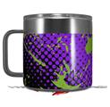 Skin Decal Wrap for Yeti Coffee Mug 14oz Halftone Splatter Green Purple - 14 oz CUP NOT INCLUDED by WraptorSkinz
