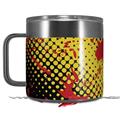 Skin Decal Wrap for Yeti Coffee Mug 14oz Halftone Splatter Yellow Red - 14 oz CUP NOT INCLUDED by WraptorSkinz