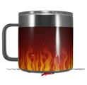 Skin Decal Wrap for Yeti Coffee Mug 14oz Fire on Black - 14 oz CUP NOT INCLUDED by WraptorSkinz