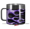 Skin Decal Wrap for Yeti Coffee Mug 14oz Metal Flames Purple - 14 oz CUP NOT INCLUDED by WraptorSkinz