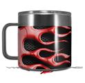 Skin Decal Wrap for Yeti Coffee Mug 14oz Metal Flames Red - 14 oz CUP NOT INCLUDED by WraptorSkinz