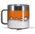 Skin Decal Wrap for Yeti Coffee Mug 14oz Ripped Colors Orange White - 14 oz CUP NOT INCLUDED by WraptorSkinz