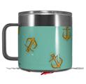 Skin Decal Wrap for Yeti Coffee Mug 14oz Anchors Away Seafoam Green - 14 oz CUP NOT INCLUDED by WraptorSkinz