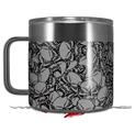 Skin Decal Wrap for Yeti Coffee Mug 14oz Scattered Skulls Gray - 14 oz CUP NOT INCLUDED by WraptorSkinz