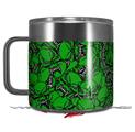 Skin Decal Wrap for Yeti Coffee Mug 14oz Scattered Skulls Green - 14 oz CUP NOT INCLUDED by WraptorSkinz