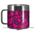 Skin Decal Wrap for Yeti Coffee Mug 14oz Scattered Skulls Hot Pink - 14 oz CUP NOT INCLUDED by WraptorSkinz