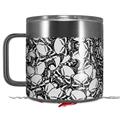 Skin Decal Wrap for Yeti Coffee Mug 14oz Scattered Skulls White - 14 oz CUP NOT INCLUDED by WraptorSkinz