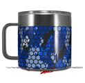 Skin Decal Wrap for Yeti Coffee Mug 14oz HEX Mesh Camo 01 Blue Bright - 14 oz CUP NOT INCLUDED by WraptorSkinz