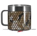Skin Decal Wrap for Yeti Coffee Mug 14oz HEX Mesh Camo 01 Tan - 14 oz CUP NOT INCLUDED by WraptorSkinz