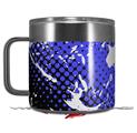 Skin Decal Wrap for Yeti Coffee Mug 14oz Halftone Splatter White Blue - 14 oz CUP NOT INCLUDED by WraptorSkinz