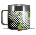 Skin Decal Wrap for Yeti Coffee Mug 14oz Halftone Splatter Green White - 14 oz CUP NOT INCLUDED by WraptorSkinz