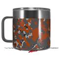 Skin Decal Wrap for Yeti Coffee Mug 14oz WraptorCamo Old School Camouflage Camo Orange Burnt - 14 oz CUP NOT INCLUDED by WraptorSkinz