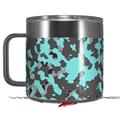 Skin Decal Wrap for Yeti Coffee Mug 14oz WraptorCamo Old School Camouflage Camo Neon Teal - 14 oz CUP NOT INCLUDED by WraptorSkinz