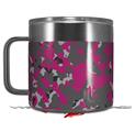 Skin Decal Wrap for Yeti Coffee Mug 14oz WraptorCamo Old School Camouflage Camo Fuschia Hot Pink - 14 oz CUP NOT INCLUDED by WraptorSkinz