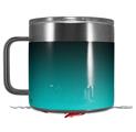 Skin Decal Wrap for Yeti Coffee Mug 14oz Smooth Fades Neon Teal Black - 14 oz CUP NOT INCLUDED by WraptorSkinz