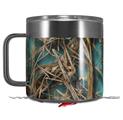 Skin Decal Wrap for Yeti Coffee Mug 14oz WraptorCamo Grassy Marsh Camo Neon Teal - 14 oz CUP NOT INCLUDED by WraptorSkinz