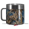 Skin Decal Wrap for Yeti Coffee Mug 14oz WraptorCamo Grassy Marsh Camo Neon Blue - 14 oz CUP NOT INCLUDED by WraptorSkinz